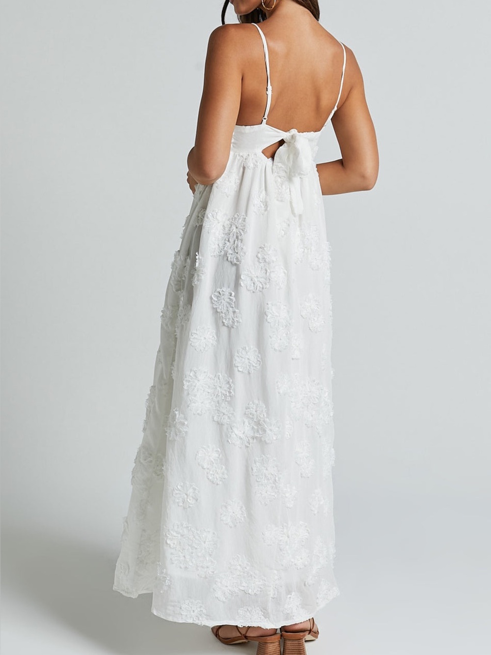 NWT REVOLVE Australia SHOWPO Pink Diamond Claya white embroidery dress US 16 - Picture 4 of 9